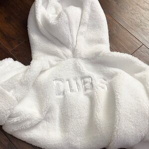 DKNY White Fleece Hoodie